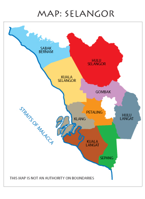 Map of selangor districts